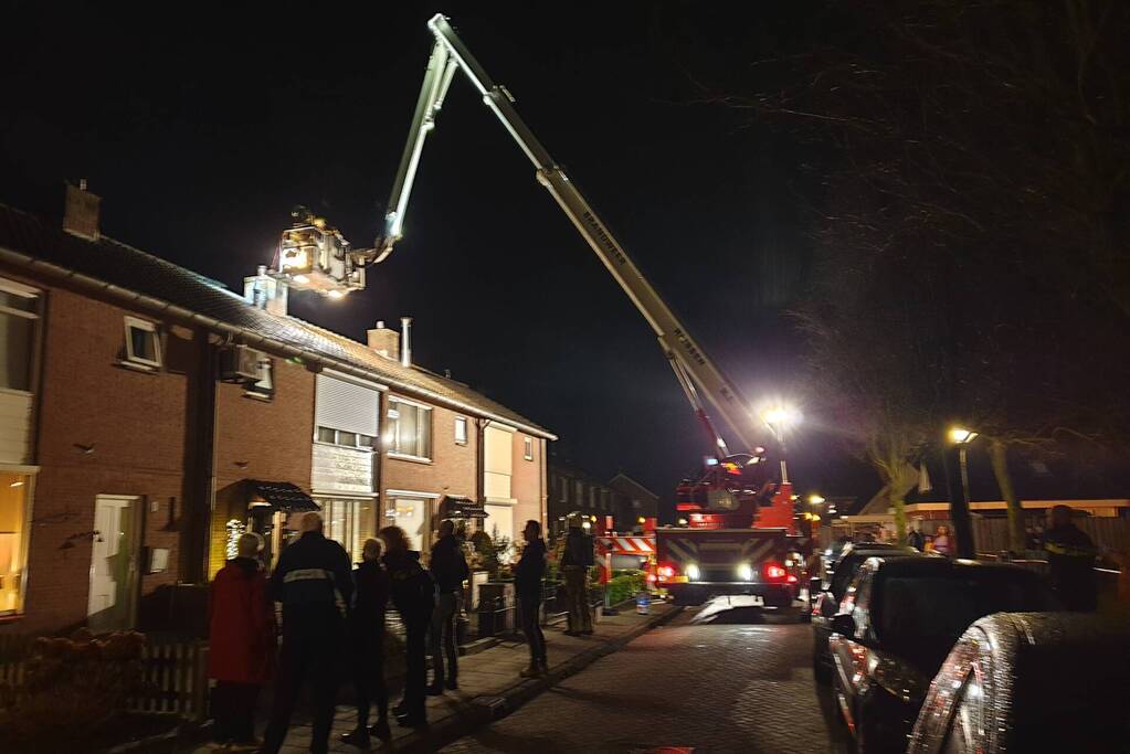 Schoorsteen geveegd na brand