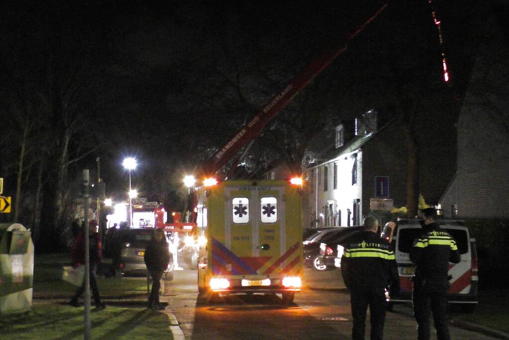 Brand op zolder van woning