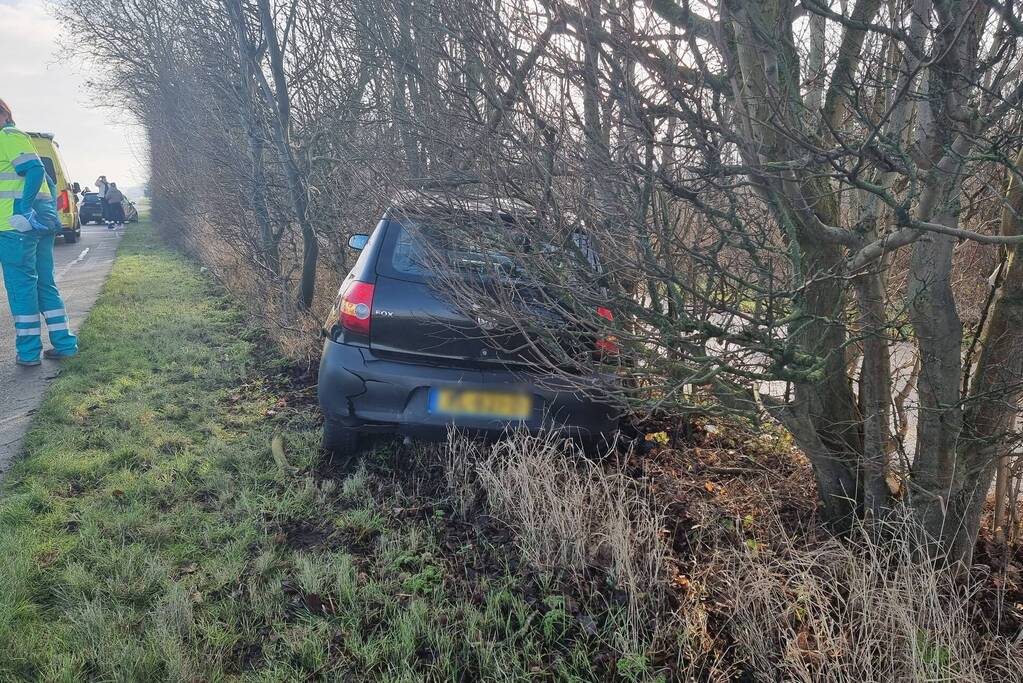 Automobilist eindigt in bosschage