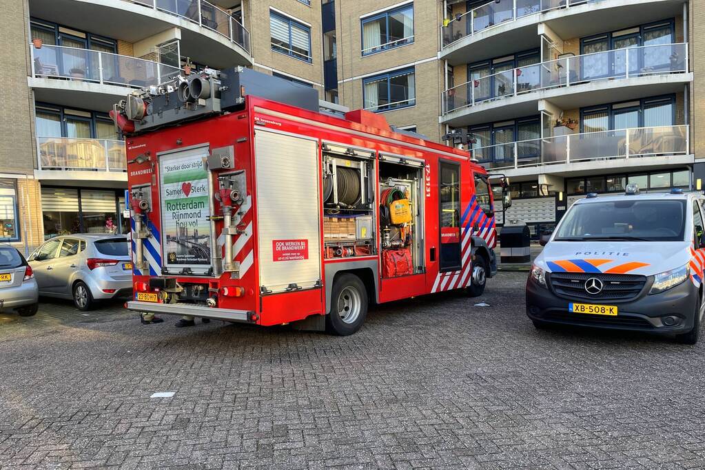 Brand in keuken van appartement