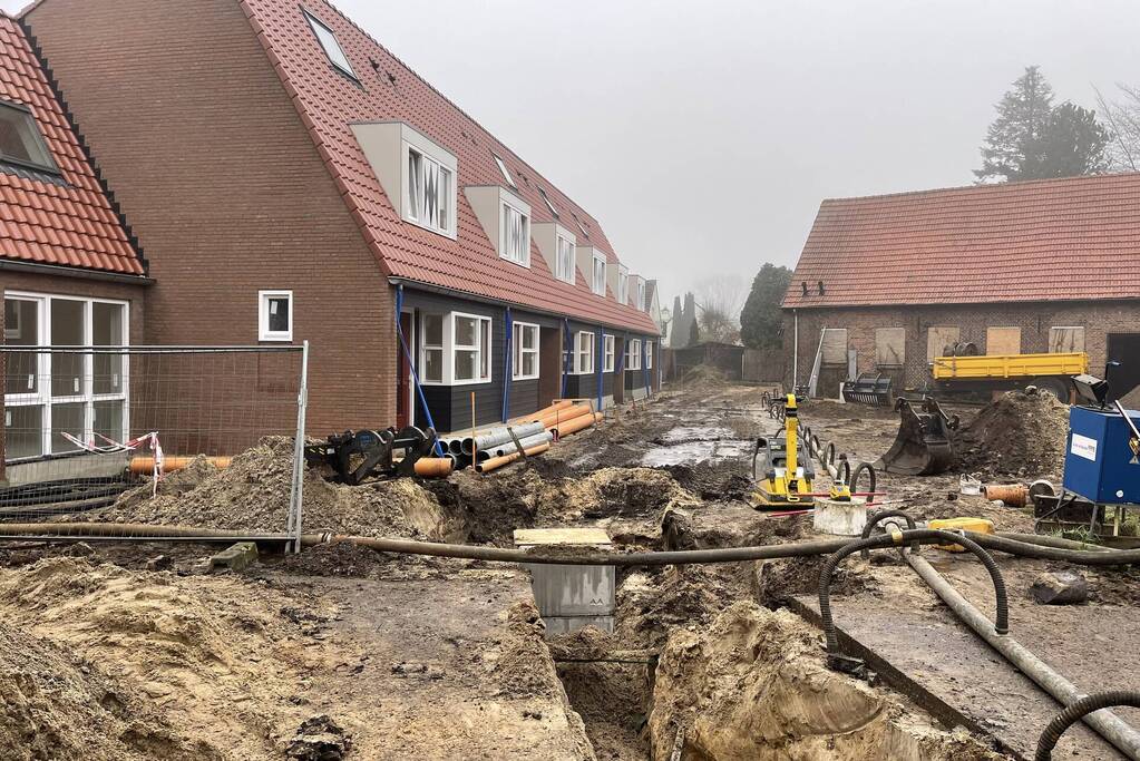 Gaslekkage ontstaan bij werkzaamheden op bouwterrein