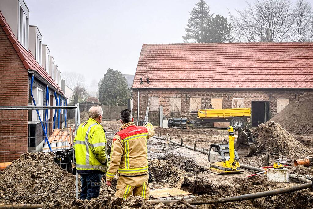 Gaslekkage ontstaan bij werkzaamheden op bouwterrein