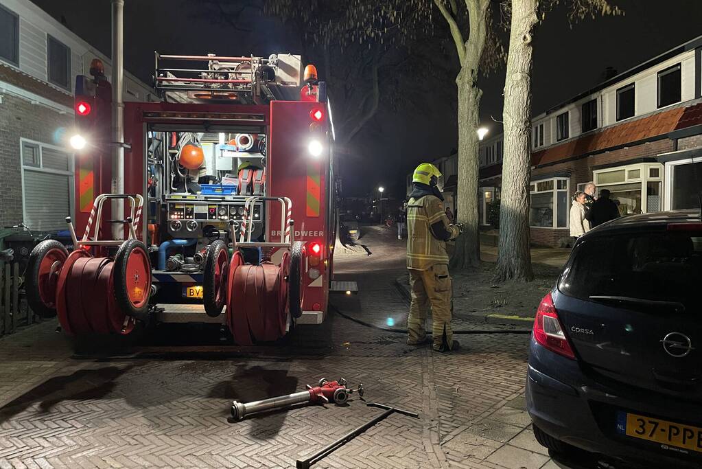 Brand in badkamer van woning