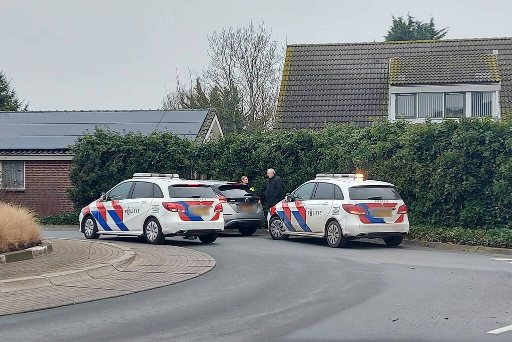 Schade bij ongeval op rotonde