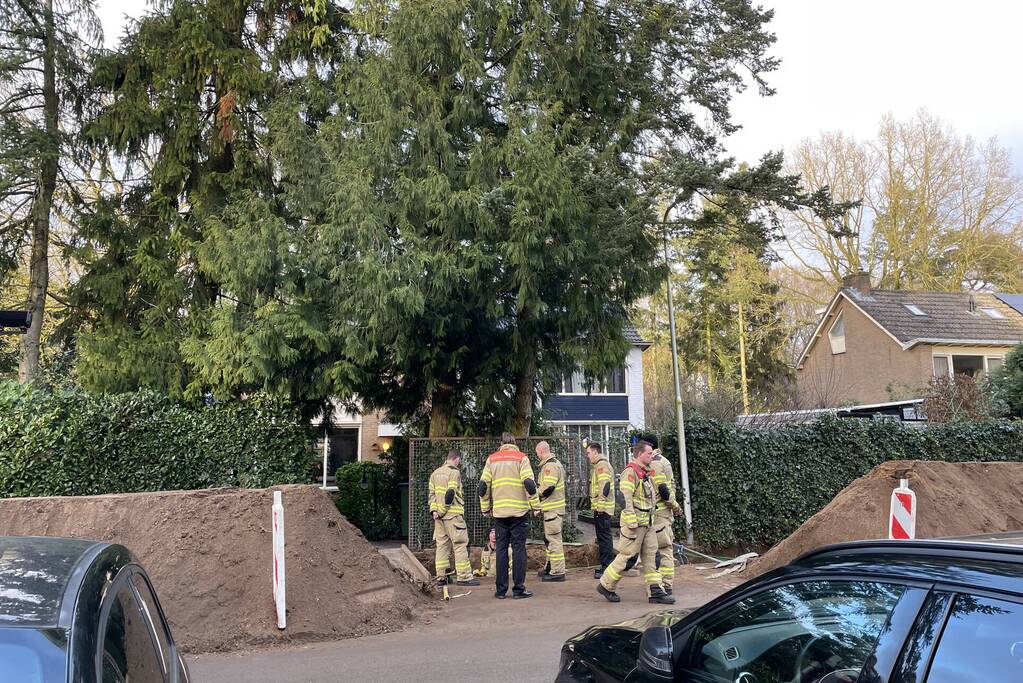 Gasleiding geraakt tijdens graafwerkzaamheden