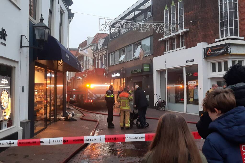 Hulpdiensten ingezet voor brand in centrum