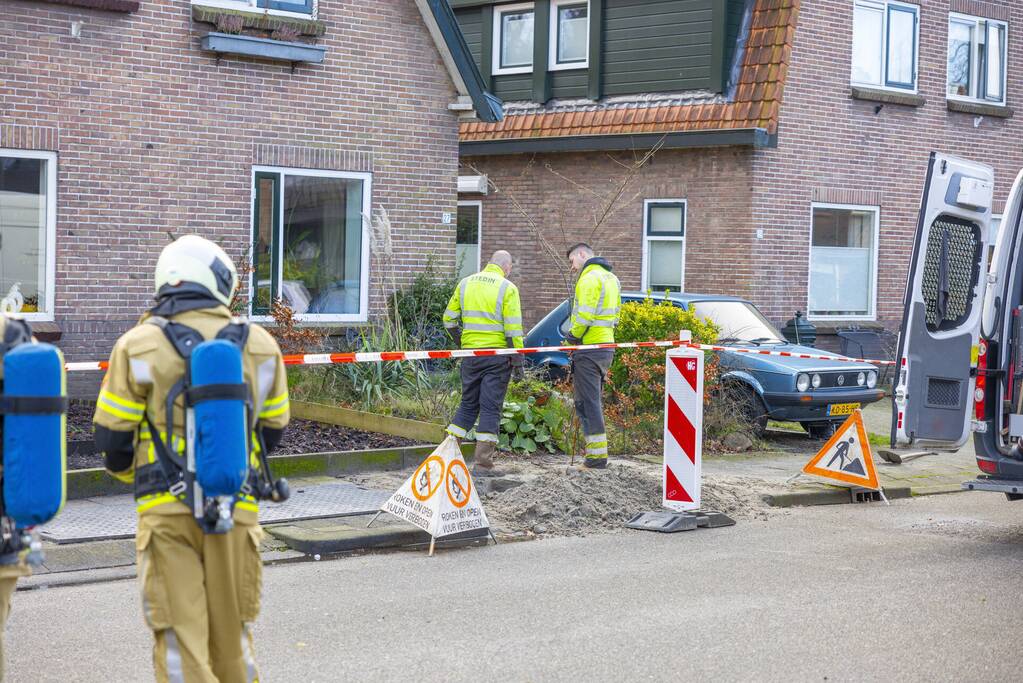 Straat afgesloten vanwege gaslekkage