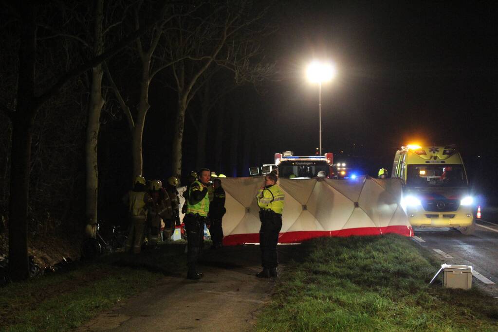 Automobilist overleden na botsing tegen boom