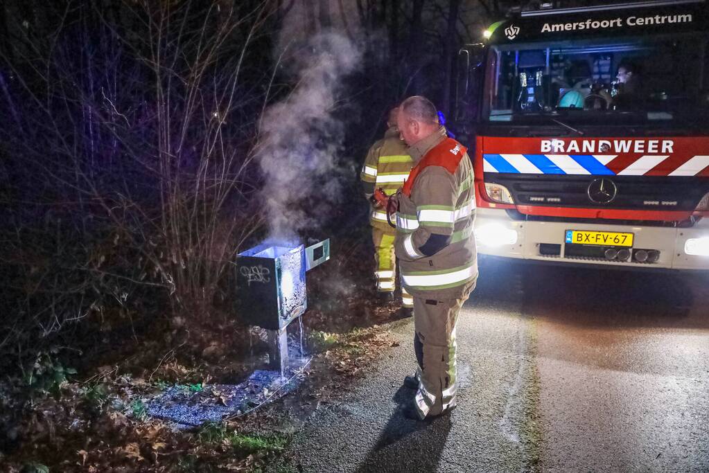 Brand in poepcontainer snel geblust