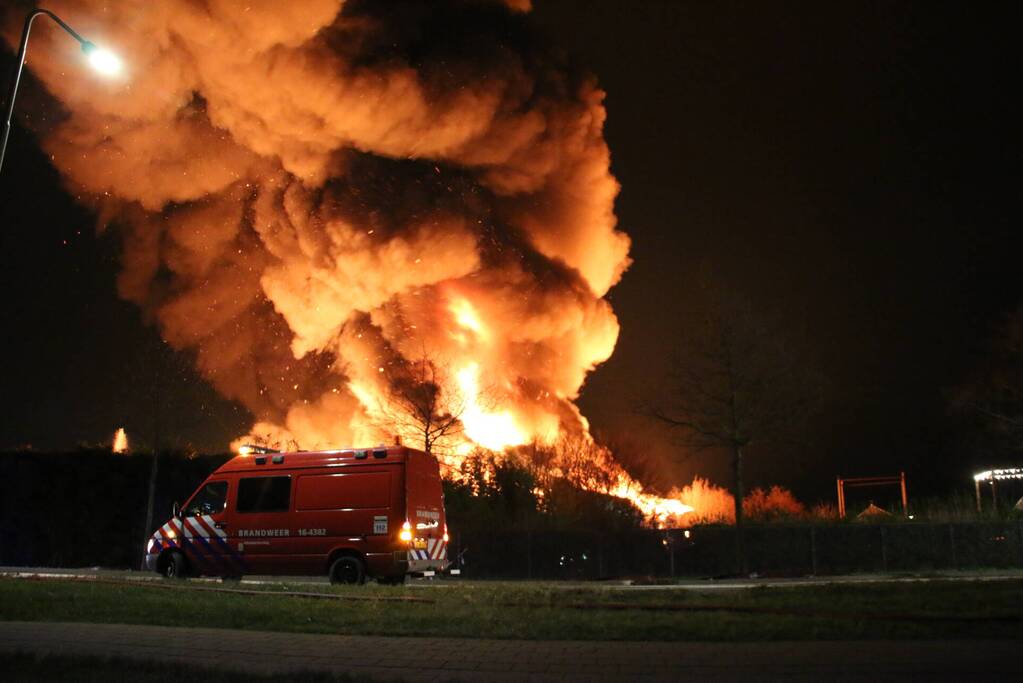 Grote uitslaande brand in bedrijfspand