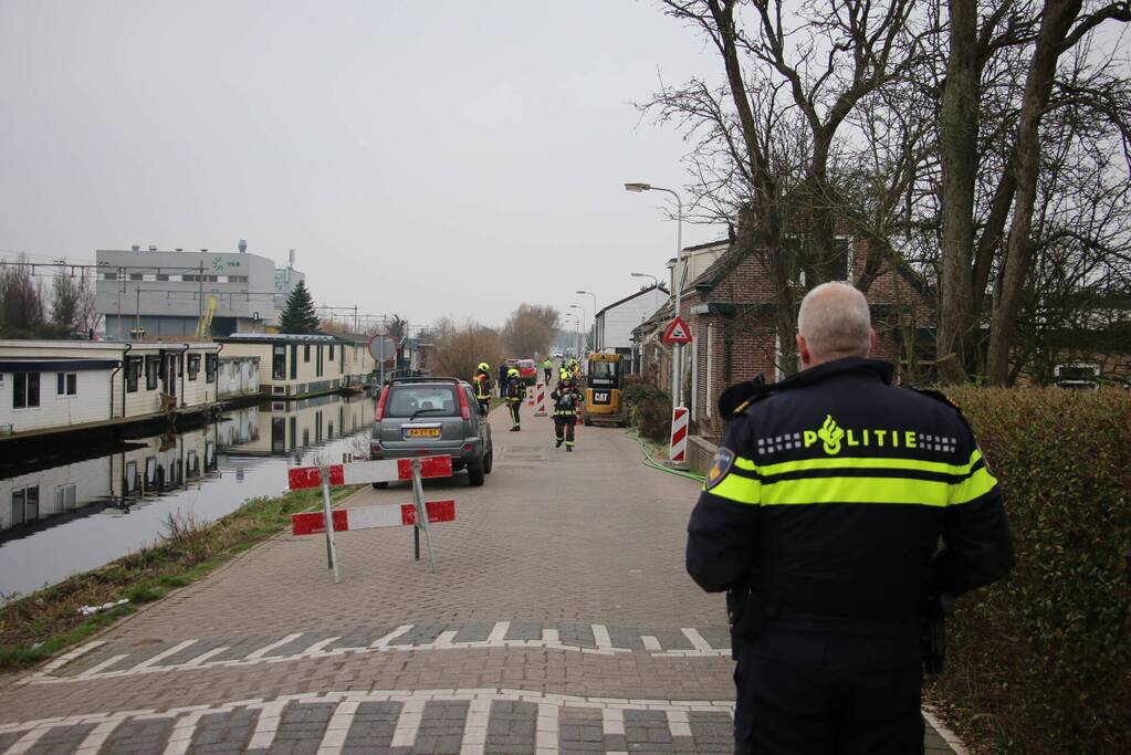 Gasleiding geraakt bij graafwerkzaamheden