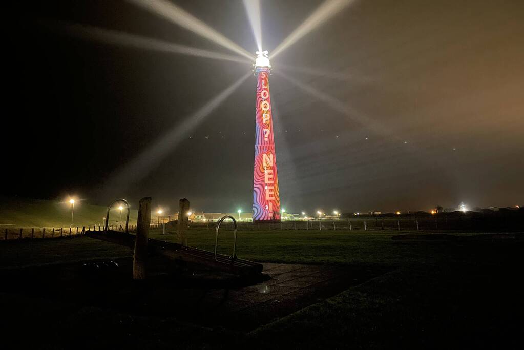 Vuurtoren geprojecteerd als actie tegen sloop