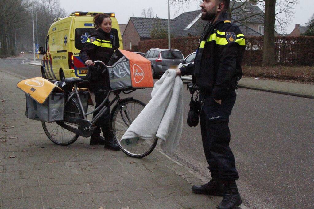 PostNL bezorgsters gaat onderuit met fiets
