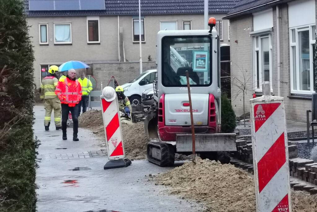 Gasleiding geraakt bij aanleggen glasvezel