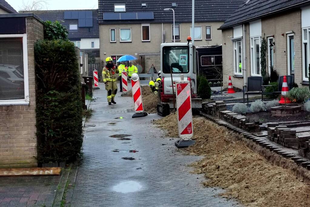 Gasleiding geraakt bij aanleggen glasvezel