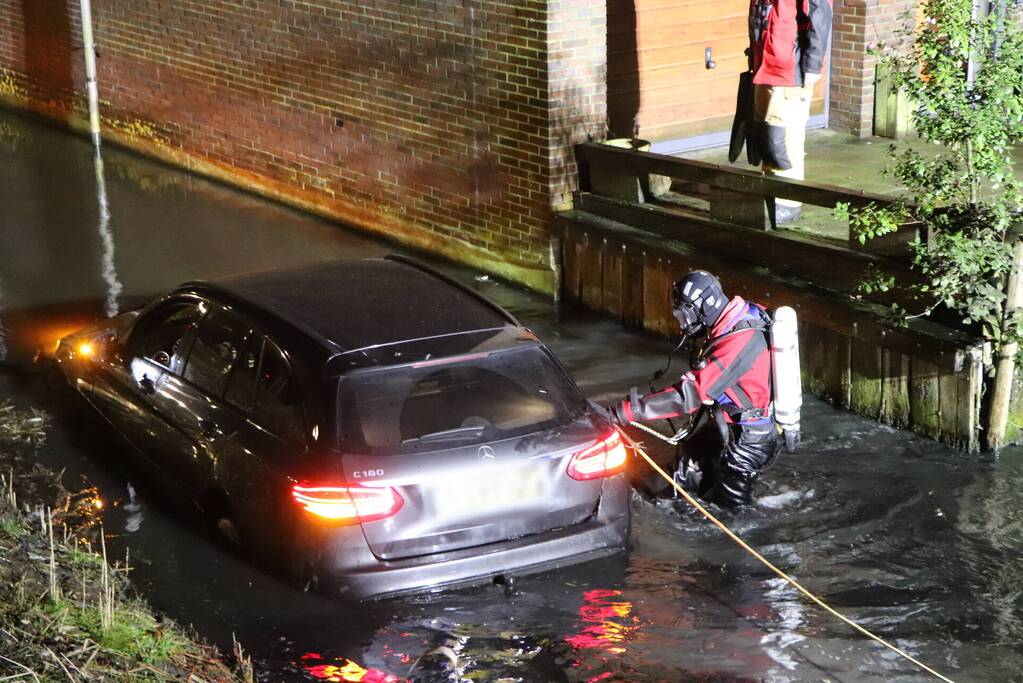 Bestuurder spoorloos na auto te water