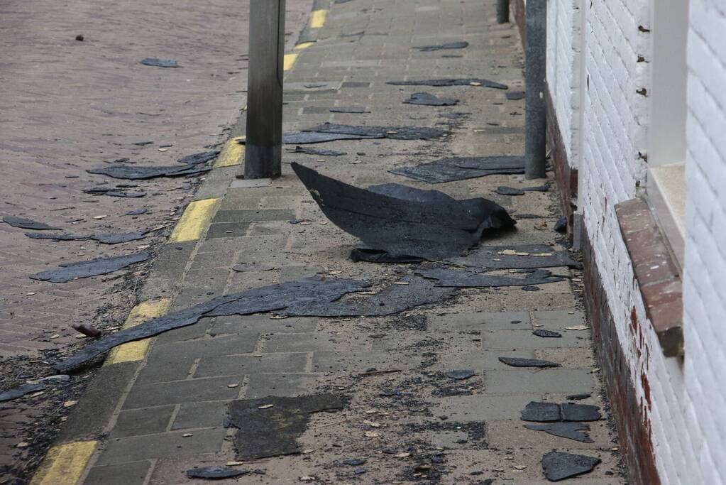 Dak van woning gewaaid