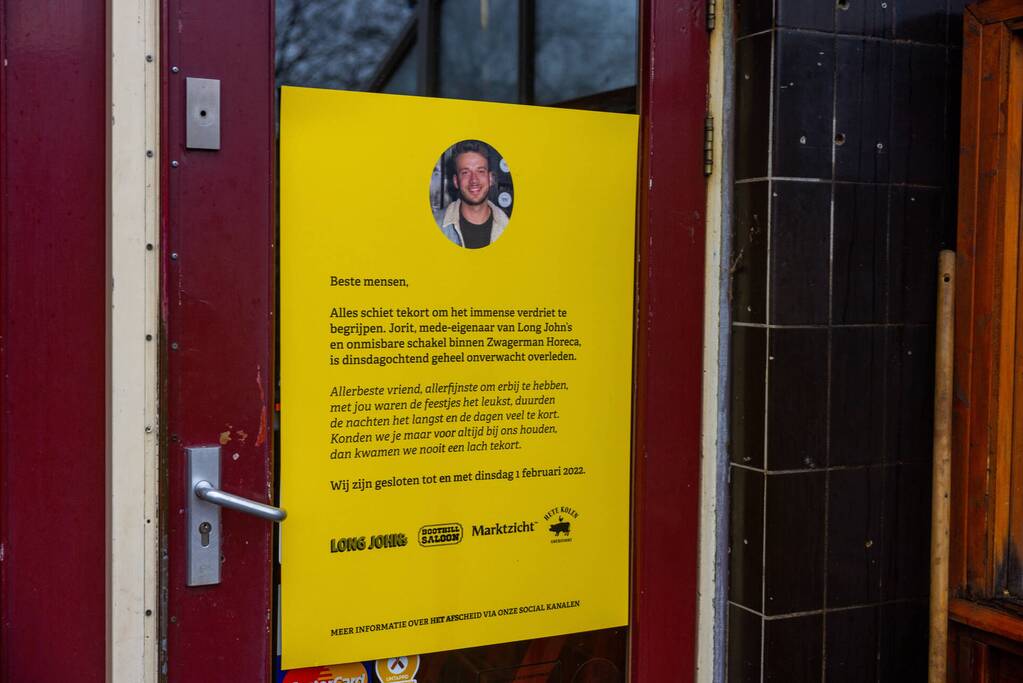 Massale opkomst bij afscheid horecaman Jorit Bons (30)