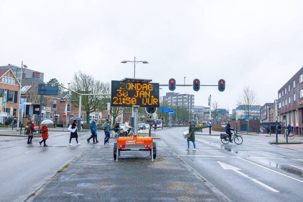 Tekstkarren geplaatst na ernstig ongeval