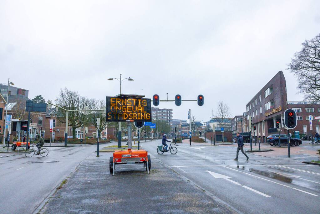Tekstkarren geplaatst na ernstig ongeval