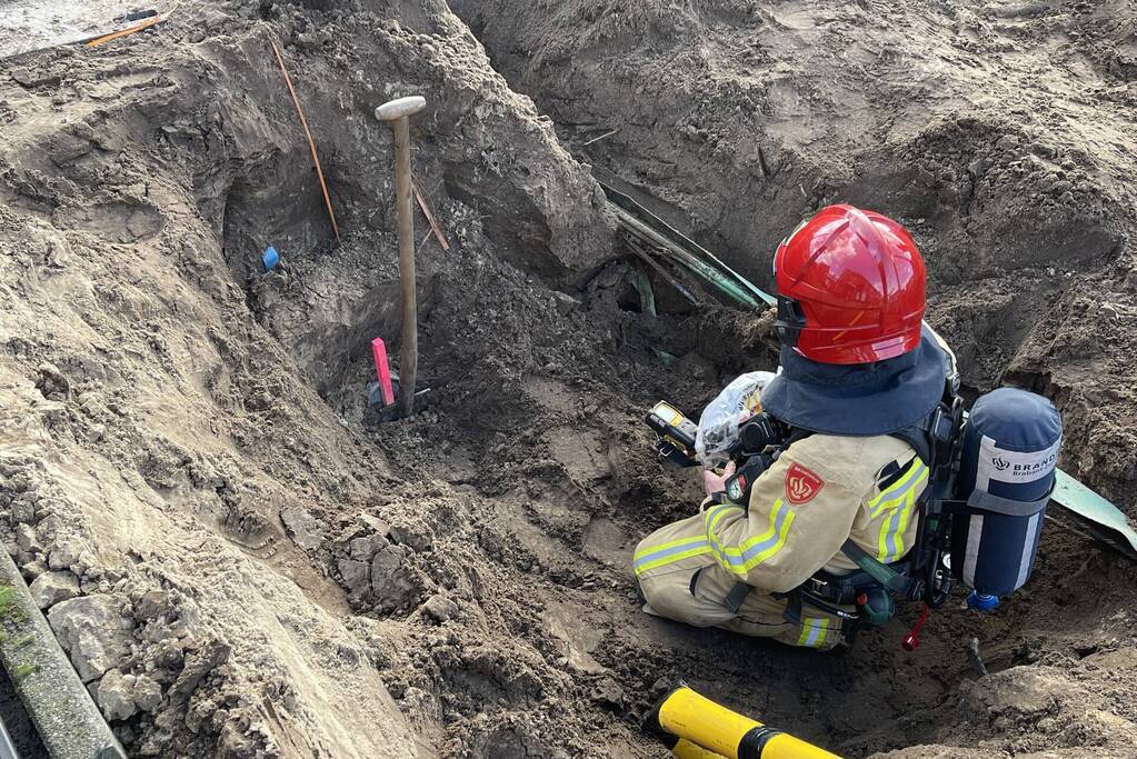 Gasleiding geraakt tijdens graafwerkzaamheden