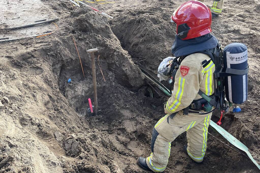 Gasleiding geraakt tijdens graafwerkzaamheden