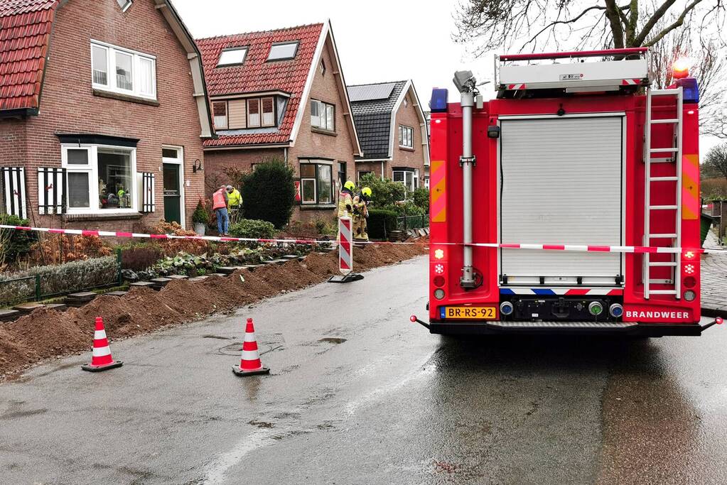Gasleiding geraakt tijdens aanleg glasvezel