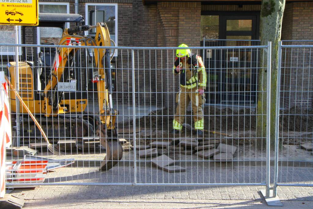 Gasleiding geraakt tijdens graafwerkzaamheden