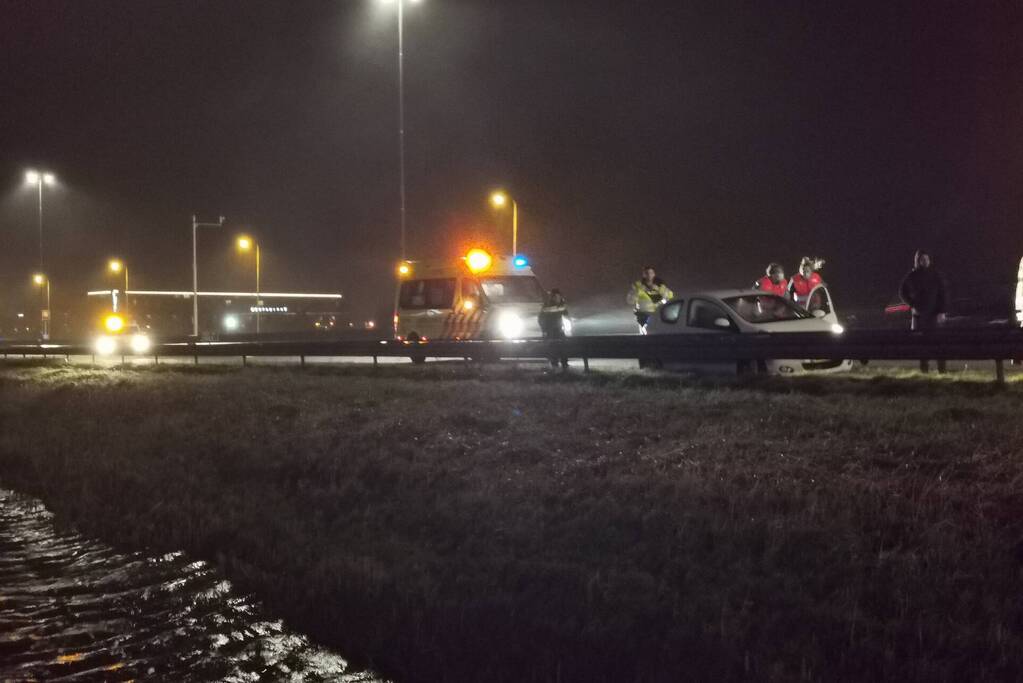 Enkelzijdig ongeval op de snelweg