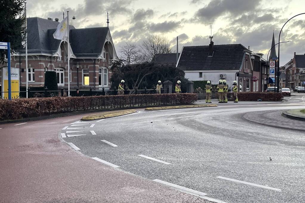 Grote boom omgelegd door storm Dudley