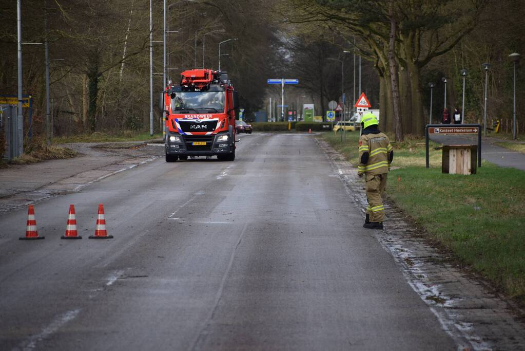 Brandweer laat boom gecontroleerd omvallen