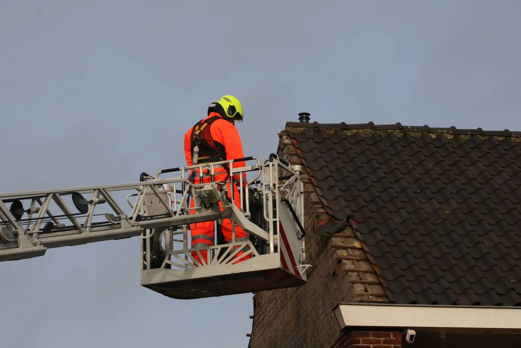 Gevel stort in door harde wind