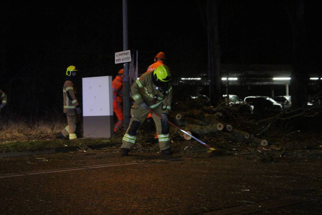 Boom valt om op terrein bij tankstation