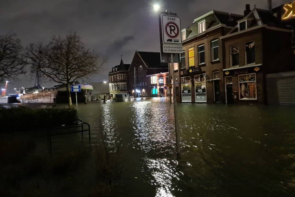 Gebied afgesloten door hoogwater