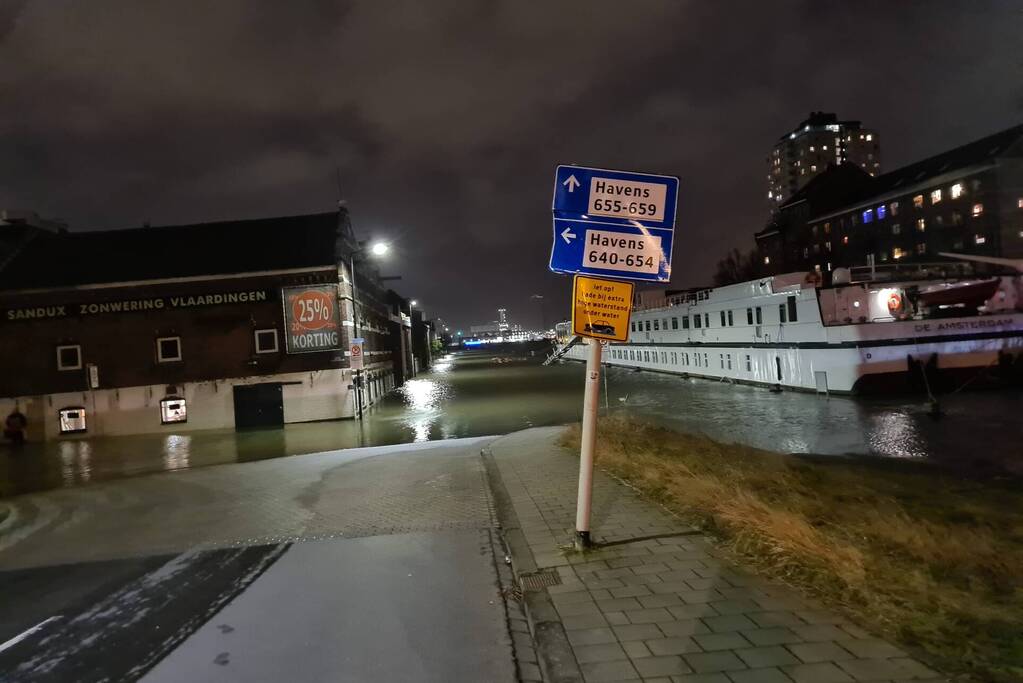 Gebied afgesloten door hoogwater
