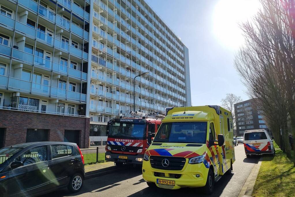 Brand op 12e verdieping van Eisenhouwerflat