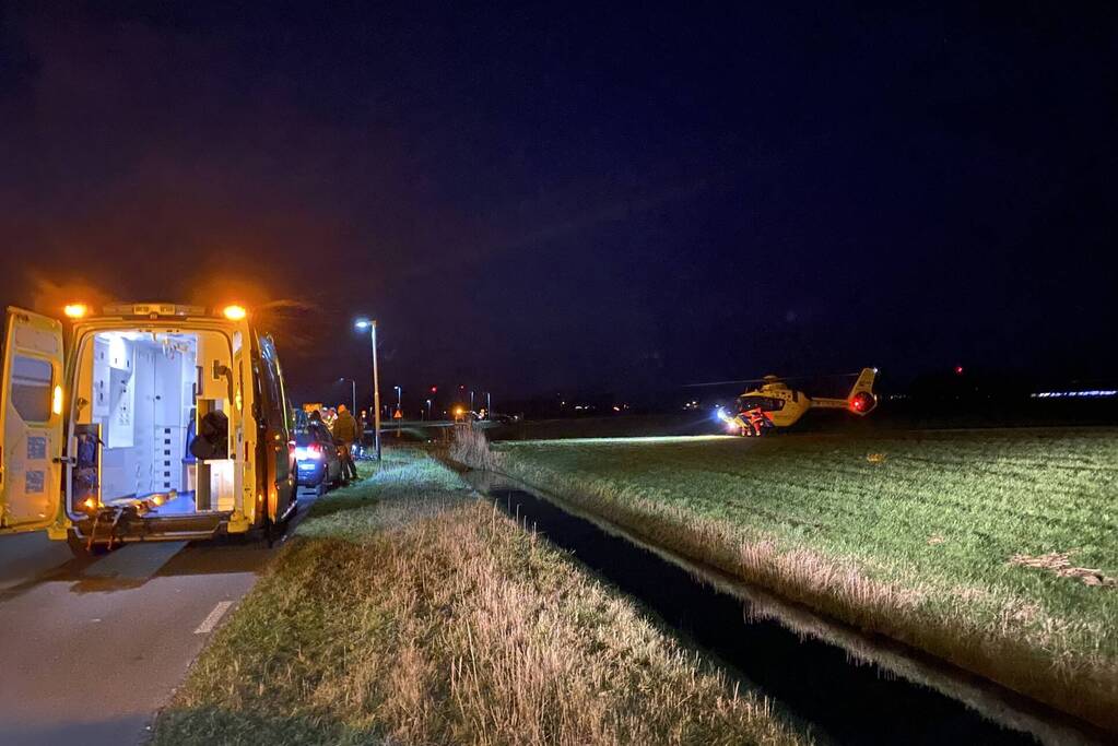 Traumahelikopter landt voor eenzijdig ongeval