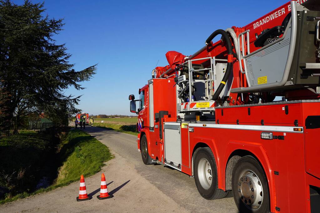 Weg afgesloten vanwege brand in schoorsteen