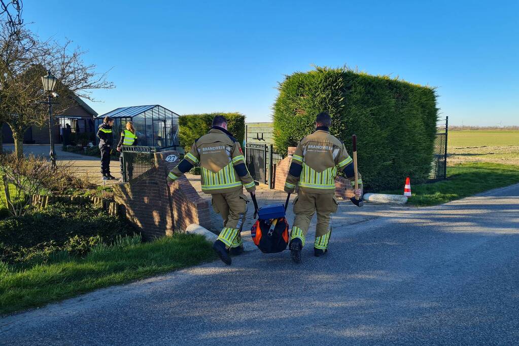 Weg afgesloten vanwege brand in schoorsteen