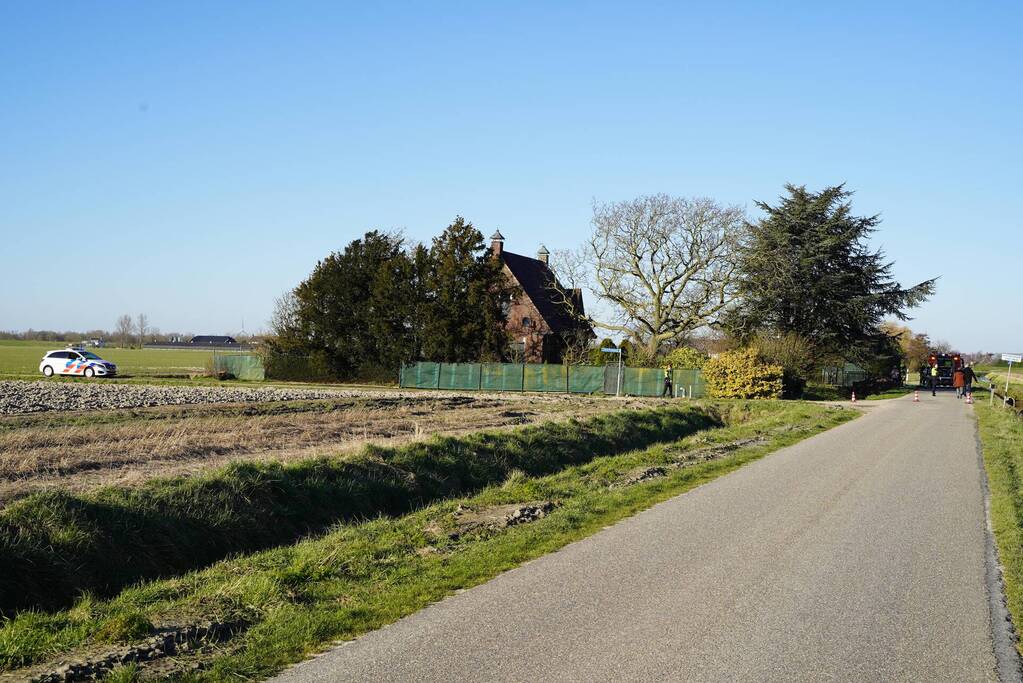 Weg afgesloten vanwege brand in schoorsteen