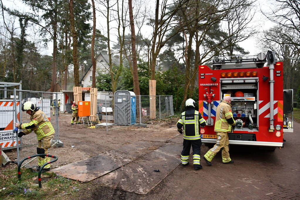 Brandweer ingezet voor brand op bouwplaats