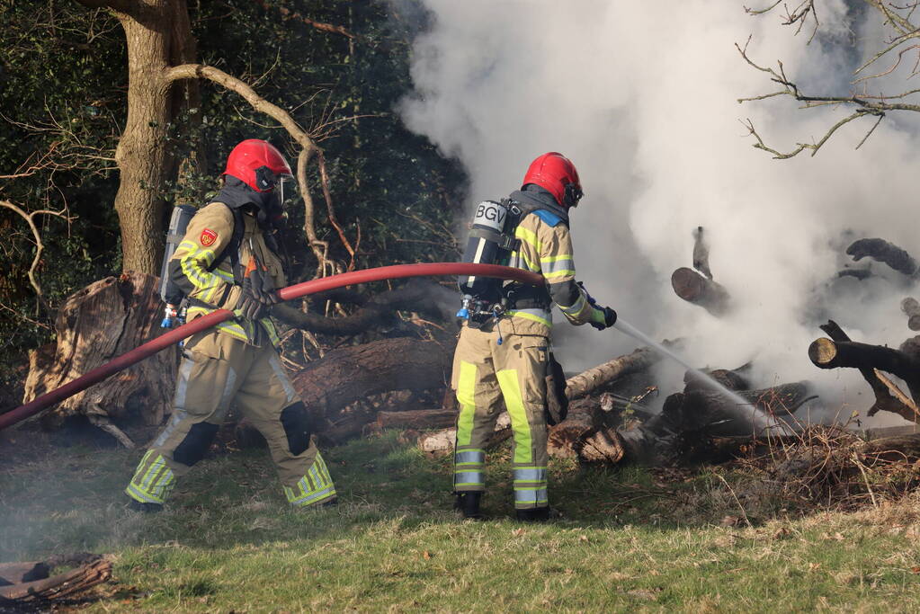 Veel rook bij brand in bosschage