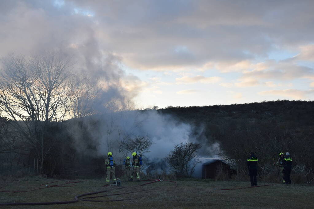 Stacaravan uitgebrand in duingebied