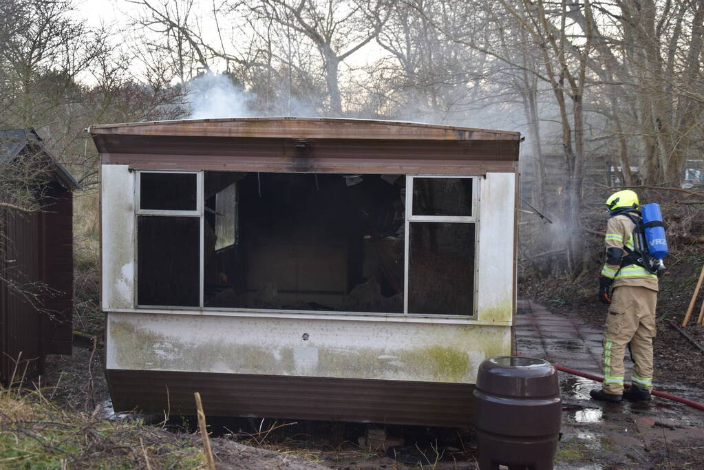 Stacaravan uitgebrand in duingebied