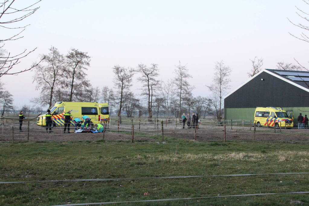 Persoon ernstig gewond na trap van paard