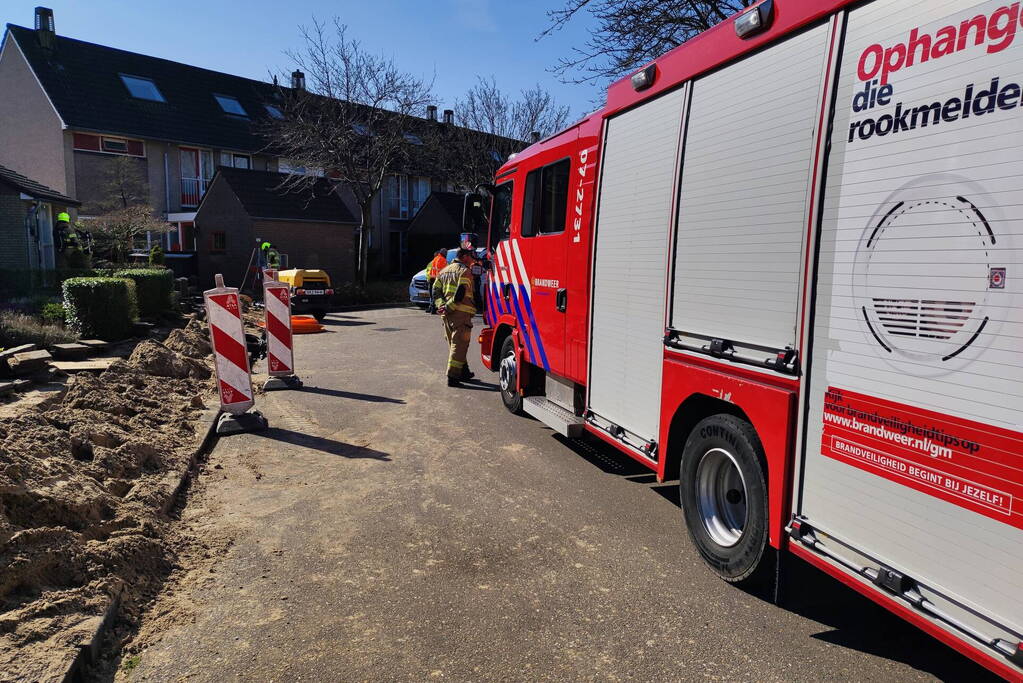 Gasleiding geraakt bij werkzaamheden