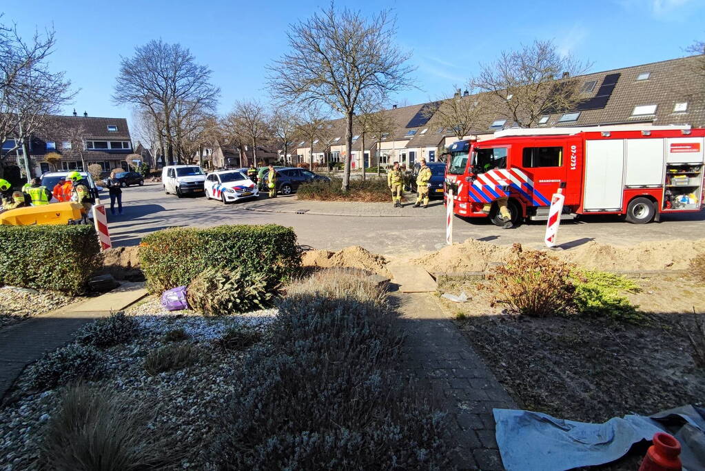 Gasleiding geraakt bij werkzaamheden
