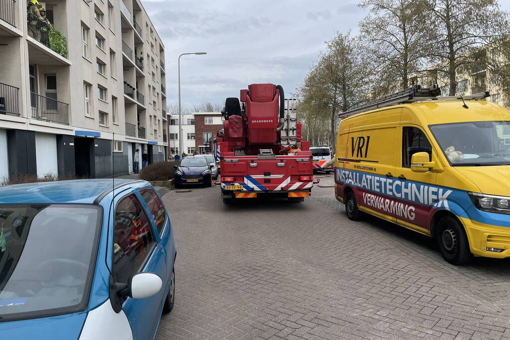 Brand op tweede verdieping van portiekflat