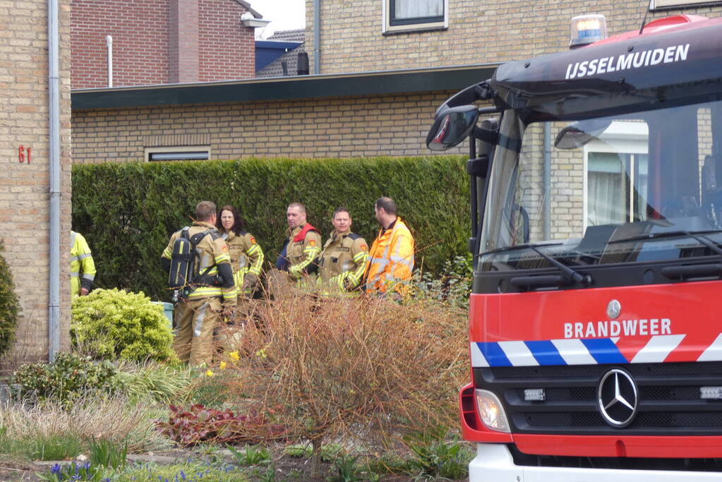 Breuk in gasleiding in tuin van woning