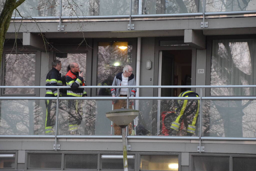 Flatwoning geventileerd na brand
